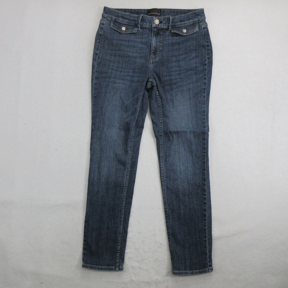 White House Black Market Women Jeans 6 Slim Everyday Soft High Rise Dark Wash